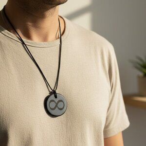Shungite Stone Pendant Genuine Mineral EMF Shield Protection Amulet Infinity